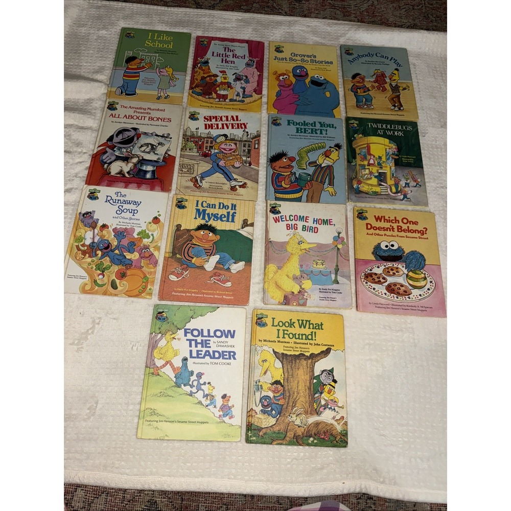 Sesame Street Book Club Lot 14 Vintage 1980s Children's Hardcover Books